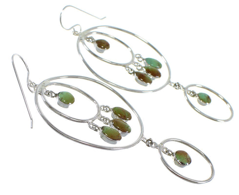 Authentic Sterling Silver Turquoise Hook Dangle Earrings RX56749